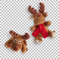 集可爱的鹿木偶为圣诞节礼物