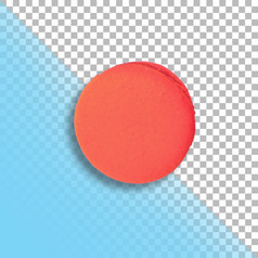 一个红色的法国macaron前视图孤立的透明的背景