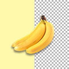 群香蕉孤立的透明的背景