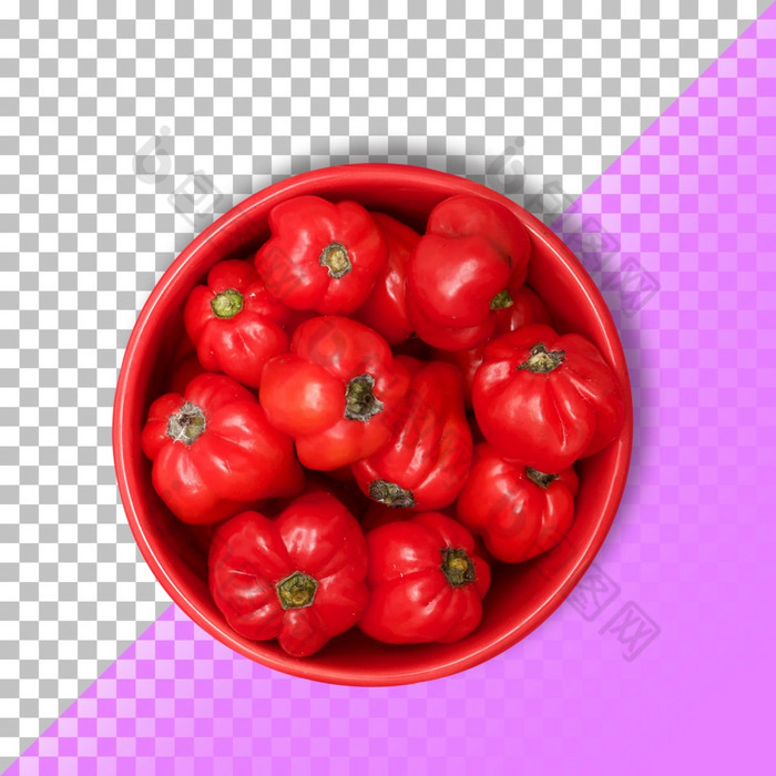 丑陋的西红柿旅行红色的碗透明的背景PSD