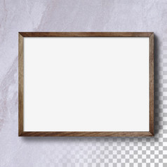 孤立的地平线空白照片框架的墙