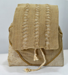 复古的手工制作的自然亚麻背包