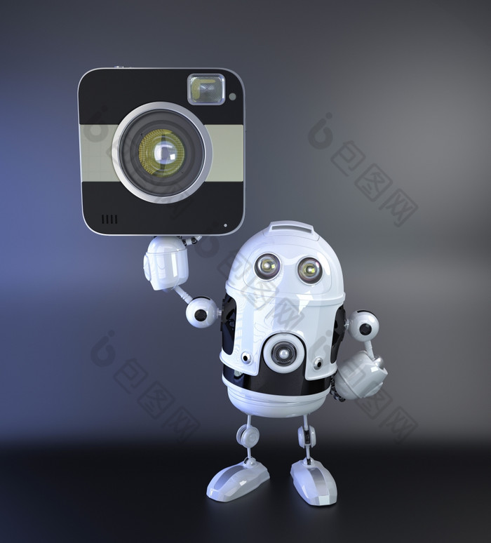 安卓机器人与数码单反相机平方阿梅拉插图