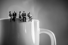 业务团队咖啡打破讨论和会说话的概念业务团队咖啡打破讨论和会说话的概念