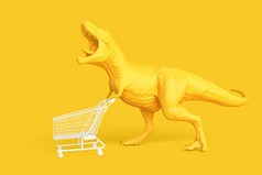 恐龙与购物车零售概念插图包含剪裁路径恐龙与购物车零售概念插图包含剪裁路径