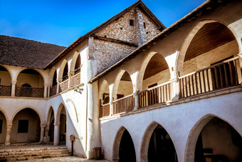 内心的院子里的timios达沃修道院omodos村利马索尔区塞浦路斯内心的院子里的timios达沃修道院omodos村利马索尔区塞浦路斯
