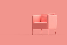 粉红色的椅子粉红色的背景插图