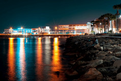 利马索尔老港口晚上塞浦路斯