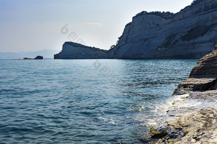 岩石海滩科孚岛岛希腊岩石海滩科孚岛岛希腊