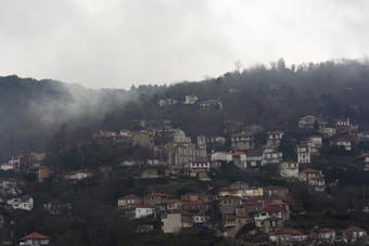 图像村的山与雾世外桃源希腊图像村的山与雾世外桃源希腊