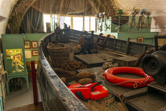 布赖顿和抛东苏塞克斯11月老钓鱼船内部的布赖顿钓鱼博物馆老钓鱼船内部的布赖顿钓鱼博物馆