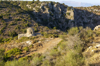 老古老的教堂芭芭拉帕莱奥霍拉村kythera岛希腊的仍然是的岛拜占庭式的资本哪一个包括的城堡和教堂老古老的教堂芭芭拉帕莱奥霍拉村kythera岛希腊的仍然是的岛拜占庭式的资本