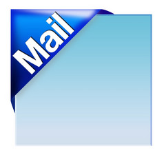 蓝色的角落里丝带与邮件标志