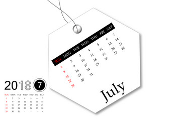7月日历系列为标签设计