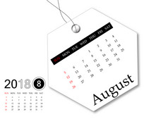 8月日历系列为标签设计