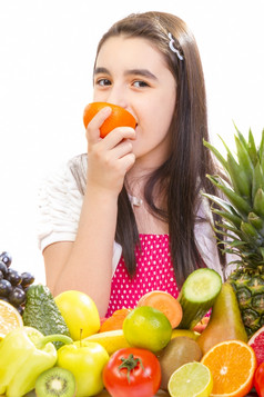 小女孩与水果快乐女孩与水果分类的表格