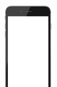新智能手机与空白屏幕白色背景