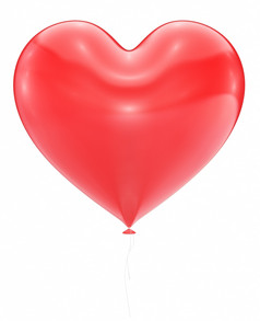 大红色的心气球孤立的白色背景