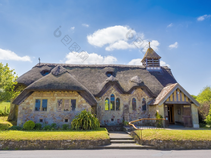 英语小屋教堂的农村的岛怀特岛英格兰