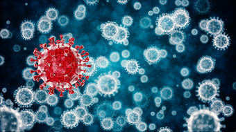 冠状病毒危险和公共健康风险疾病和流感爆发冠状病毒流感危险的病毒应变情况下流感大流行医疗概念与危险的细胞渲染