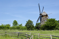 传统的木风机传统的木风机博物馆丹麦