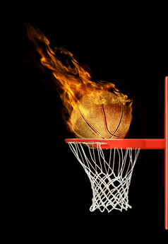 插图激烈的篮球球飞行希望黑色的背景