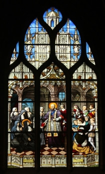 弗朗西斯销售将圣珍妮尚塔尔的宪法的订单的探视染色玻璃圣塞维林教堂巴黎法国