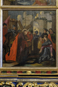 耶稣鉴于他的交叉祭坛的装饰品的教堂的圣芭芭拉velika姆拉卡克罗地亚