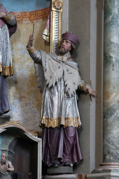 圣约翰内波穆克雕像的坛的教区教堂假设马里加死克罗地亚