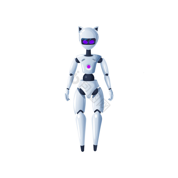 女人机器人人工情报女孤立的未来主义的字符图片