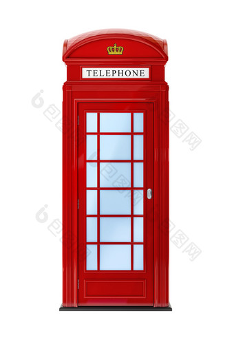 插图典型的伦敦电话<strong>展位</strong>孤立的白色