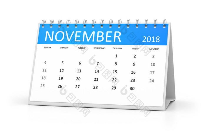 呈现表格日历为你的事件11月