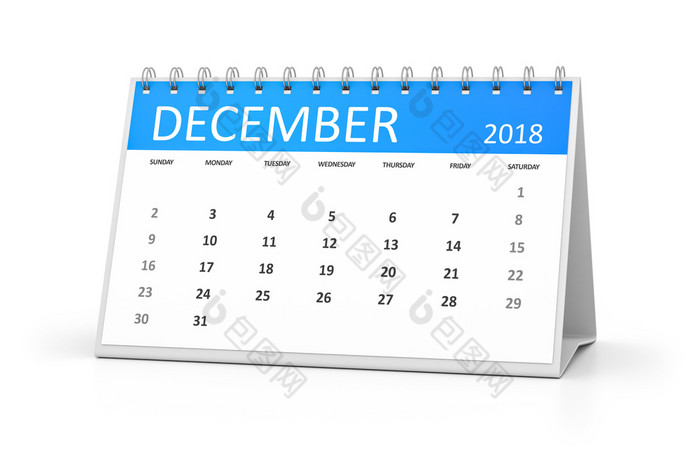 呈现表格日历为你的事件12月