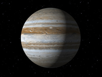 呈现的地球木星完成与已开启纹理