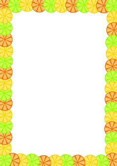 插图框架使从橙色柠檬而且石灰片水果