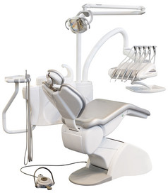 现代牙医椅子孤立的与剪裁路径