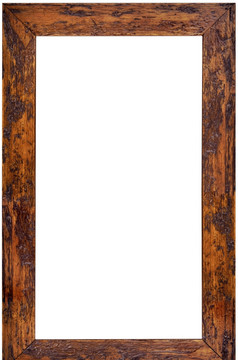 垂直木图片框架孤立的白色背景
