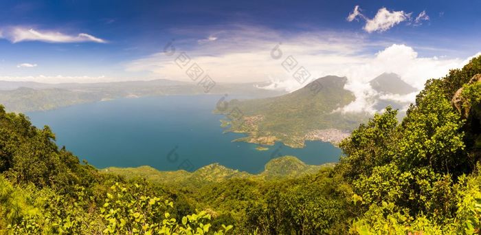 全景视图湖阿蒂特兰从的峰会火山三佩德罗危地马拉中央美国