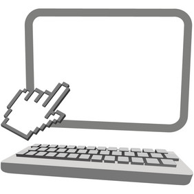 手光标点击桌面电脑监控在键盘