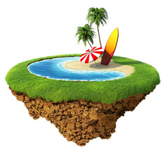 冲浪小地球概念为旅行假期酒店水疗中心度假胜地设计小岛地球集合