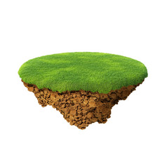 小细岛地球一块土地的空气空草坪上详细的地面的基地使用背景为你的概念