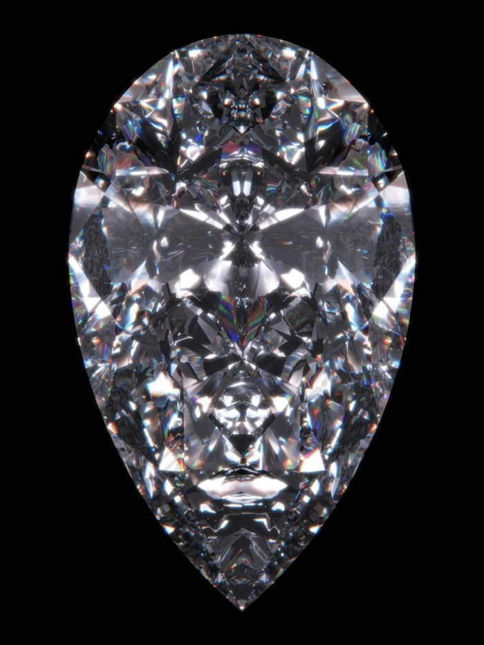 钻石梨减少钻石系列孤立的珠宝系列