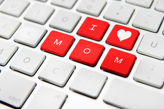 母亲一天消息白色键盘