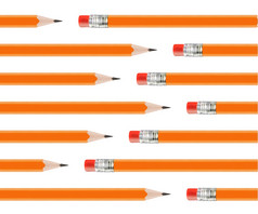 集铅笔白色背景