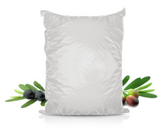 白色空白箔食物袋包装为胡椒香料香芯片塑料包模板准备好了为你的设计与剪裁工作路径