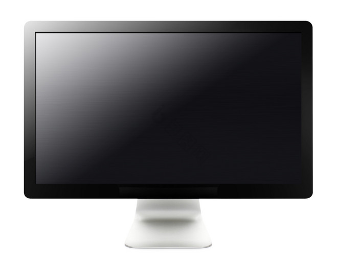 黑色的液晶显示器屏幕挂墙与剪裁工作路径液图片