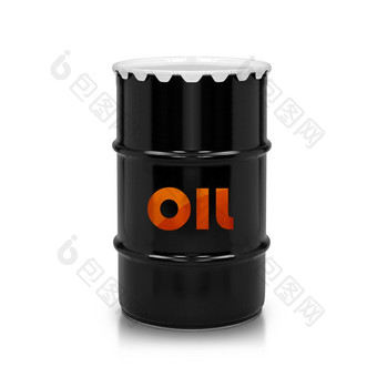 石油而且石油桶白色孤立的背景与剪裁工作路径石油桶