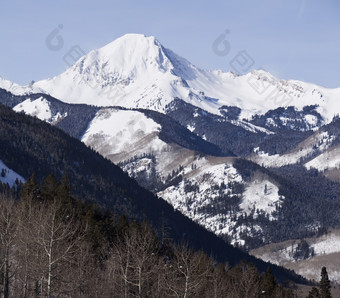 视图<strong>戴</strong>利的每山范围科罗拉多州视图荒野封顶与白雪覆盖的峰