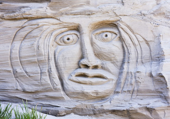 原始脸出现的悬崖沃尔德伦岛的三John岛屿华盛顿状态这沙子雕塑雕刻成的一边桑迪悬崖