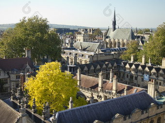 视图的大学牛津大学大学从的钟楼的教堂玛丽的维珍牛津大学英格兰